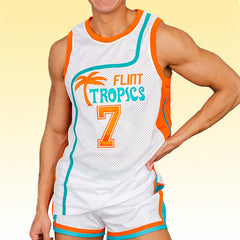 Coffee Black #7 Flint Tropics Basketball Jersey