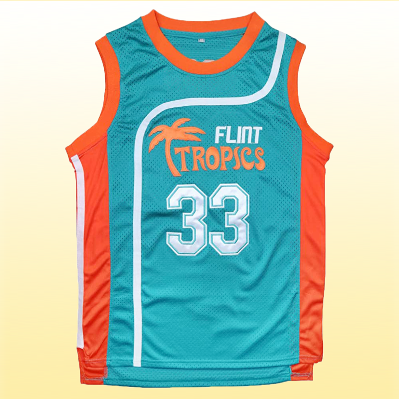 Flint Tropics 33 Jackie Moon Teal Basketball Jersey Semi Pro Team